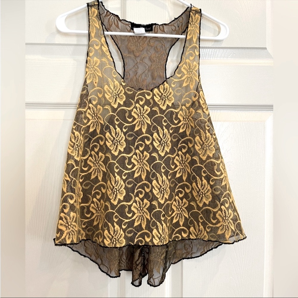 HEART 2 HEART yellow lace top